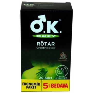 Okey Rötar Ekstra Geciktiricili Prezervatif 20 li